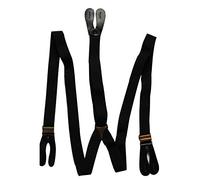WedDecor 25mm Suspenders Braces Elasticated Adjustable Leather Button Holes Solid - Y Shape Trousers Non-Slip Locking Strong Clips Loops - Men & Women Fashion Accessories for Wedding, Party - Navy