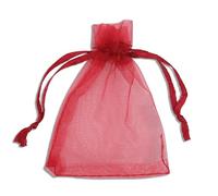 WedDecor 25pcs Burgundy Mini Drawstring Organza Bags 7cm x 9cm - Small Sheer Gift Bags for Wedding Favors, Christmas, Birthdays, Jewellery, Party Supplies - Clear Mesh Pouches