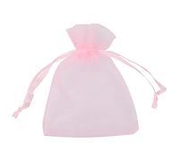 WedDecor 25pcs Pink Mini Drawstring Organza Bags 7cm x 9cm - Small Sheer Gift Bags for Wedding Favors, Christmas, Birthdays, Jewellery, Party Supplies - Clear Mesh Pouches