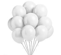WedDecor 25pcs White Latex Balloon 10" Large Helium Grade Balloons Birthday Balloons for Kids Party Anniversary, Wedding Decoration Event Supplies Accessories