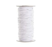 WedDecor 2MM 100M Round Elastic Cord, for Sewing Mask Elastic Band, 100 Metres DIY Soft Braided Sewing Elastic Rope, DIY Clothes Making Sewing & Knitting, Arts & Crafts, White Elastic Cord