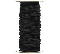 WedDecor 2MM 100M Round Elastic Cord, for Sewing Mask Elastic Band, 100 Metres DIY Soft Braided Sewing Elastic Rope, DIY Clothes Making Sewing & Knitting, Arts & Crafts, Black Elastic Cord