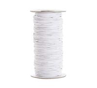 WedDecor 2MM 10M Round Elastic Cord, for Sewing Mask Elastic Band, 10 Metres DIY Soft Braided Sewing Elastic Rope, DIY Clothes Making Sewing & Knitting, Arts & Crafts, White Elastic Cord