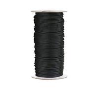 WedDecor 2MM 50M Round Elastic Cord, for Sewing Mask Elastic Band, 50 Metres DIY Soft Braided Sewing Elastic Rope, DIY Clothes Making Sewing & Knitting, Arts & Crafts, Black Elastic Cord