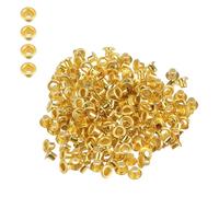 WedDecor 2mm Gold Eyelets Grommets, Durable, for Clothes and Leather Crafts in Arts and Sewing Projects, Bags, Scrapbook, 100pcs