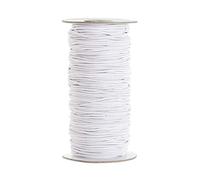 WedDecor 2mm Wide Sewing Elastic Cord Spool Thread, Elastic String Thread for Making Bracelets, Clothing, Knitting, DIY Projects, Jewelry Making, Waistband, Necklaces, Decorations (50 Metres, White)