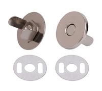 Weddecor 2pcs 18mm Silver Magnetic Snaps Purse Double Rivet Closures with 2 Metal Backing Washers Round Fasteners Clasps Stud Button for Crafts, Purse, Bag and Clothes