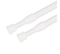 WedDecor 2pcs 83cm-150cm Telescopic White Curtain Rods - Adjustable Spring Tension Poles for Net Drapes, Shower Curtains, Wardrobe Rails, Storage, Caravans, and Cabinets