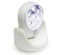 WedDecor 2pcs Battery Operated White Motion Sensor Light with 7 LED Auto Detection ABS Plastic Rotating Head for Indoor Outdoor Stair Shed Porch Closet Or Bathroom Lighting Use