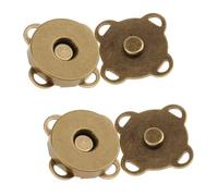 WedDecor 2pcs Bronze Magnetic Twist Turn Lock for Bags Round Snap Fastener Button Clasp Press Studs Sewing Accessory for Handbags, Purse Making, DIY Clothing, Leathercraft, Jacket, 18mm