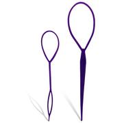 WedDecor 2pcs Topsy Hair Braid Tool Ponytail Holder and Bun Maker Durable Braiding Tool for Women's Fast Hairstyling Fashion Accessories French Twist Hair Plaiting, Purple