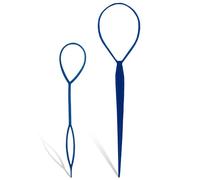 WedDecor 2pcs Topsy Hair Braid Tool Ponytail Holder and Bun Maker Durable Braiding Tool for Women's Fast Hairstyling Fashion Accessories French Twist Hair Plaiting, Blue