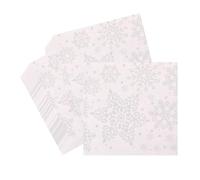 WedDecor 2Ply Traditional Christmas Paper Napkins White Snowflakes Pack of 100, 33cm Square Paper Serviettes for Xmas, Boxing Day, Winter Christmas Dinner Party Decorations