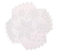 WedDecor 2Ply Traditional Christmas Paper Napkins White Snowflakes Pack of 20, 33cm Square Paper Serviettes for Xmas, Boxing Day, Winter Christmas Dinner Party Decorations