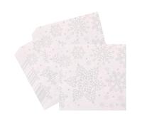 WedDecor 2Ply Traditional Christmas Paper Napkins White Snowflakes Pack of 60, 33cm Square Paper Serviettes for Xmas, Boxing Day, Winter Christmas Dinner Party Decorations