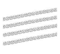 WedDecor 3.5mm Clear Diamante Rhinestone Trim Chain Lace Sparkly Crystals for Sewing Craft, Jewellery Making, Party Decorations, 1 Row, Silver, 10 Metre