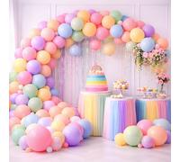 WedDecor 300pcs Pastel Balloons, Party Latex Balloon, 10 Inch Multicolour Macaron Balloons for Birthday, Baby Shower, Rainbow & Unicorn Theme Party, Wedding, Balloon Arch & Decorations