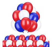 WedDecor 300pcs Red Blue White Latex Balloons, 10 Inch Royal Theme Union Jack Patriotic Event Decorations Balloons, The Great Britain Flag, King Charles’ Birthday Celebrations, Pub BBQ