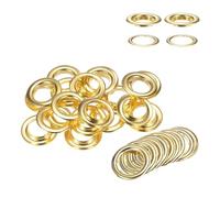 WedDecor 30mm Gold Brass Eyelets Grommets with Washers for Clothing and Leathercraft, Washers for Vinyl Banners & Canvas Holding, DIY projects, 10pcs
