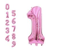 WedDecor 32 Inch Foil Balloons Number 1, Self Sealing Foil Balloons, Self Inflating Number Balloons for Birthday Parties, New Year Decorations, Anniversaries, Party Supplies, Pink
