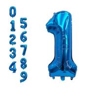 WedDecor 32 Inch Foil Balloons Number 1, Self Sealing Foil Balloons, Self Inflating Number Balloons for Birthday Parties, New Year Decorations, Anniversaries, Party Supplies, Blue