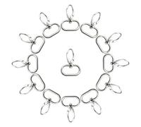 WedDecor 32mm Bag Hook Silver Buckle Trigger Lanyard Snap Hooks Swivel Trigger with D Ring Heavy-Duty Clip for Strap, Key Fob, Key Ring, Craft, DIY & Sewing, Dog Leash & Keychain, 25pcs