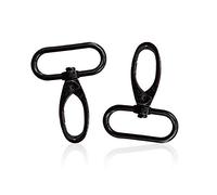 WedDecor 32mm Gunmetal Lobster Claw Swivel Trigger Clips Snap Hook Bag Clasps, Durable, Lightweight for Webbing Straps, Backpack, Fastener Starp, Pet Collars and Bag Accessories, 25pcs | Swivel Trigger with D Ring Heavy-Duty Clip for Strap, Key Fob, Key Ring, Craft, DIY & Sewing, Dog Leash & Keychain