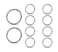 WedDecor 32mm Loose Leaf Rings Mettalic Snap Closure Binder Card Book Ring for Binding Scrapbooks, Memos, Albums, Charms, FOB Keyrings, Craft Projects, 20pcs