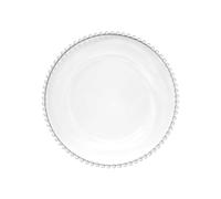 WedDecor 33cm Round Charger Plate, 1pc Charger Plate, for Centerpiece Presentation Dinner Plate Set, Weddings, Banquets, Christmas Parties Table Decorations, Clear Beads