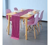 WedDecor 33cm x 274cm Table Runner Crushed Velvet Soft Fabric Dining Glitz Washable Table Runners For Wedding, Kitchen, Birthday, Reception, Banquet, Special Events Dinner Party Decoration, Pink
