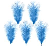 WedDecor 35cm Baby Blue Ostrich Feathers for Wedding Decoration - Real Feather Supplies for Crafts, DIY Headdresses, Dressmaking, Table Centrepieces & Fashion Accessories, 5pcs