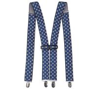 WedDecor 35mm Elasticated Men’s Braces X Back Non-Slip Locking Strong Clip on Loops Adjustable Suspenders Trousers Fashion Accessories for Formal & Casual Outfits, Teal