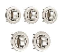 WedDecor 35mm Twist & Turn Clasp Lock Round Closure Replacement Metal Fasteners Bag, Purse, Handbag, Leather Accessories, Art & Craft, DIY Projects, Silver, 5pcs
