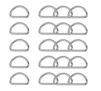 WedDecor 38mm Metal D Ring Non Welded Multi-Purpose Fasteners Adjustable Buckle for Webbing Strap, Arts and Crafts, Pet Collars, Repairing Bags (Silver, 20pcs)