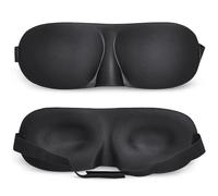 WedDecor 3D Contoured Luxury Blindfold Sleep Mask with Adjustable Strap Sleep Eye Mask Light Blocking Eye Blinder for Men & Women, Soft & Comfortable Sleep Mask for Travel, Black, 3pcs