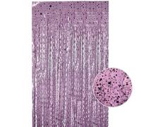 WedDecor 3ft x 6.5ft Purple Tinsel Foil Fringe Curtains Shiny Metallic Tinsel Curtains Hanging Streamers for Birthday Party Decoration Wedding Photo Backdrop Christmas Baby Shower, Pack of 1