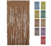 WedDecor 3ft x 6.5ft Rose Gold Tinsel Laser Foil Fringe Curtains Shiny Metallic Tinsel Curtains Hanging Streamers for Birthday Party Decoration Wedding Photo Backdrop Christmas Baby Shower, Pack of 1