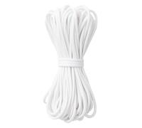 WedDecor 3mm Round Elastic Cord Thin for Sewing, String Earloop Thread for Beading, Elastic Rope for Bracelet Making, Knitting, Dressmaking, DIY Crafts for Jewelry Making, White, 50 Metres