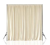 WedDecor 3x3M Ivory Velvet Backdrop UK | 190GSM Velvet Wedding Photography Backdrop, Seamless Washable Polyester Fabric for Photo Booths, Privacy Curtains, Trade Show Booths, Filming & Events