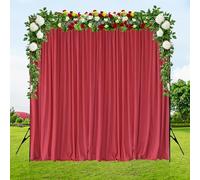 WedDecor 3x3M Red Velvet Backdrop UK | 190GSM Velvet Wedding Photography Backdrop, Seamless Washable Polyester Fabric for Photo Booths, Privacy Curtains, Trade Show Booths, Filming & Events