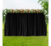 WedDecor 3x6M Black Velvet Backdrop UK | 190GSM Velvet Wedding Photography Backdrop, Seamless Washable Polyester Fabric for Photo Booths, Privacy Curtains, Trade Show Booths, Filming & Events