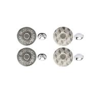 WedDecor 4-Part Laser Cut 14mm Double Rivet Silver Magnetic Clasps Anti-Rust Snap Closure Buttons for Leather Craft, Bags, Purses, Coats & DIY Sewing or Accessory Projects, Pack of 10