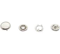 WedDecor 4 Parts Press Studs Nickle free Brass Pearl Snap Poppers Fasteners for Clothing Repair Leathercraft Jacket Shirt Baby Bibs, 10mm - 12mm, Silver, 50 sets