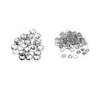 WedDecor 4 Parts Press Studs Nickle Free Brass Snap Poppers Fasteners for Clothing Repair Leathercraft Sewing Jacket Shirt Baby Bibs, 9.5mm, White, 100pcs