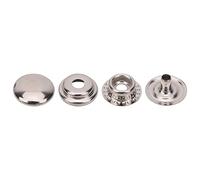 WedDecor 4 Parts Press Studs Snap Fasteners Button Replacement for Clothing, Canvas, Fabric, Wood, Fashion Accessory DIY Craft Project, 10mm, Silver, 10pcs