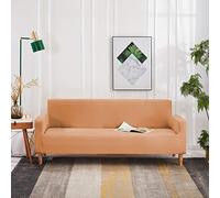 WedDecor 4 Seater Sofa Cover, High Stretch Sofa Cover, Anti-Slip Couch/Sofa Slipcover, Polyester Spandex Sofa Slipcover with Elastic Bottom Easy Fit, Washable Sofa Protectors - Tan