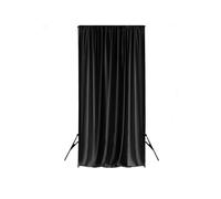 WedDecor 4 x 1 Metres Black Wrinkle-Free Spandex Backdrop, Polyester Fabric Panel for Baby Showers, Weddings, Parties, Decoration
