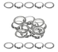 WedDecor 40mm Curtains Eyelet Plastic Drapery Circle Slide Rings Clips Round Grommets for Windows, Room, Doors & Shower Curtain Rods, Backpack Bag Hole, Drapes, 8pcs, Silver