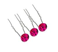Weddecor 40pcs Hot Pink Hair Pins with Large Diamante Rhinestone Crystal for Women Girls Curls and All Type of Hair Wedding Bridal Accessories