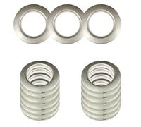WedDecor 42mm Snap-On Curtain Grommets, Washable Low Noise Eyelet Rings, Smooth Glide Plastic Curtain Rings for Shower Room Divider Drapes, Drapery Hardware, Grey, Set 10 Pieces